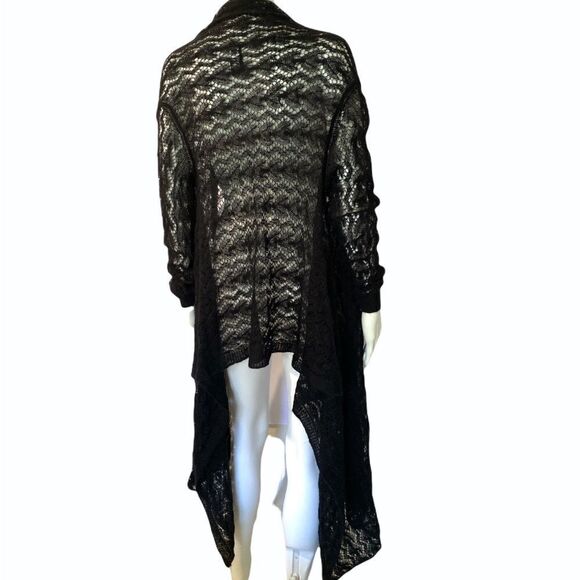 Moda International Long Black Knit Cardigan - Picture 5 of 12